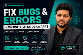 fix bugs and errors in your website, ai code or apps