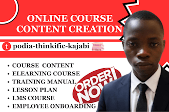 design online course, training manuals, book layouts, quizzes and cybersecurity