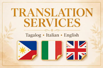 translate english to tagalog or italian