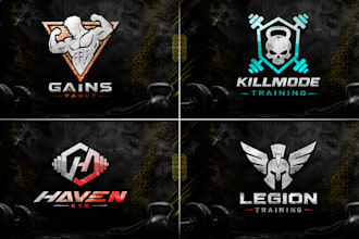 design a modern warrior, gym, fitness, and sports logo