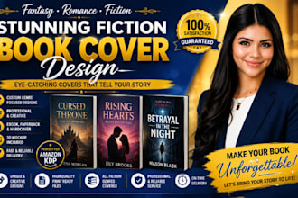 design a fantasy, romance or fiction book cover that stands out