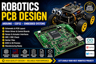 design robotics pcb for arduino, esp32 and embedded systems