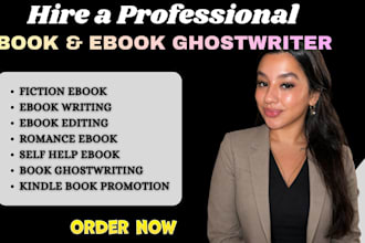 be romance ebook novel ghostwriter, non fiction ebook editor, self help writer