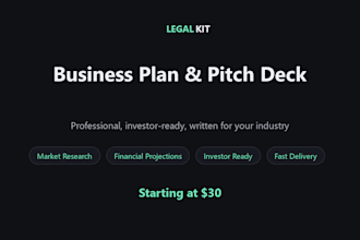 write your business plan and pitch deck
