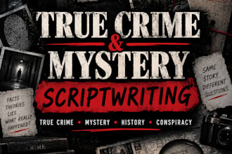 write true crime mystery history and conspiracy scripts