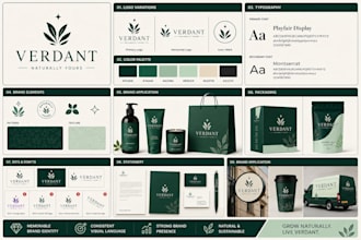 design full branding kit, brand guidelines identity, logo and brand style guide