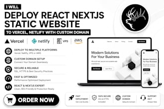 deploy react nextjs static website to vercel netlify with custom domain vps AWS