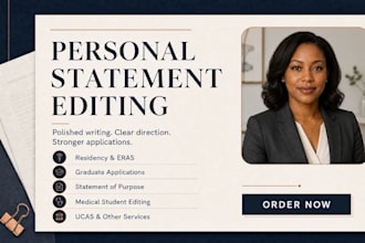professionally edit your residency personal statement, eras sop, phd, medical