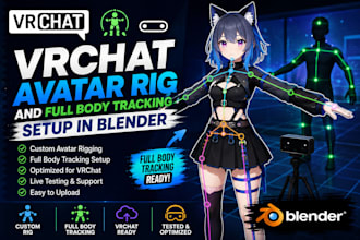 do vrchat avatar rig and full body tracking setup in blender