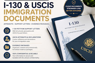 prepare i130, uscis affidavits and marriage immigration documents