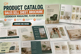 do product catalog, sales sell sheet, brochure lookbook magazine, flyer design