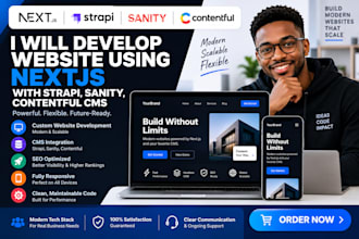 develop website using nextjs with strapi, sanity, contentful cms