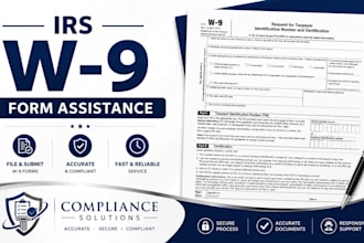 prepare irs w9 forms for US businesses, contractors, and vendor requests