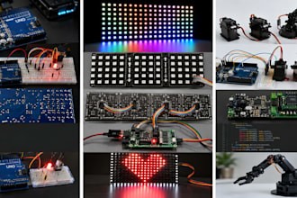 develop arduino uno, smart p4 led matrix, servo motor control firmware prototype