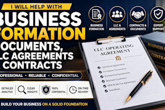 help with business formation documents, llc agreements, and contracts
