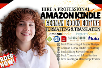 proofread or edit, format your german novel, romance, fantasy, thriller book