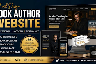design author website, book author website, ebook website, author landing page
