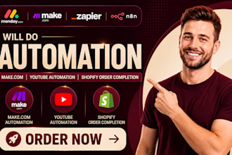 do make com automatisation make youtube automation make shopify order completion