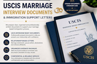 prepare uscis marriage interview documents and immigration support letters