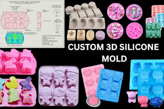 design custom cad 3d silicone mold, resin mold, chocolate mold, candle mold