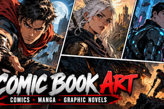 be comic book artist, manga artist for comic, manga and comic book illustration