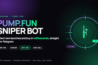 algorithmic solana pumpfun sniper bot, telegrm sniper bot, pump fun sniper bot