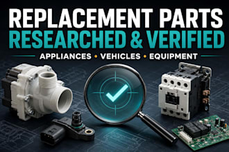 find and verify replacement parts for appliances, vehicles, and equipment