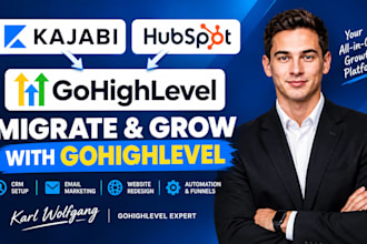 migrate kajabi hubspot account setup to ghl email marketing site redesign