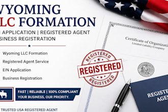 wyoming llc formation, ein application, registered agent and business filing