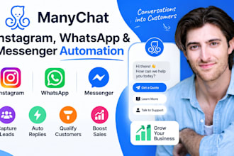 manychat instagram dm whatsapp messenger automation chatbot