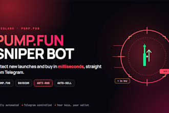custom solana sniper bot, crypto sniper bot, meme coin bot, solana trading bot