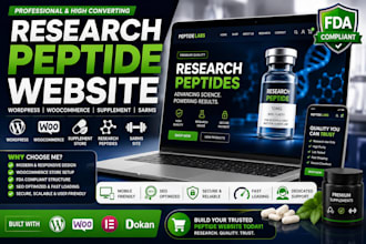 build research ai saas peptide website and woo commerce peptide store sarms site
