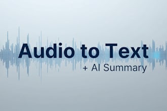 transcribe your audio or podcast to text and summarize it with ai