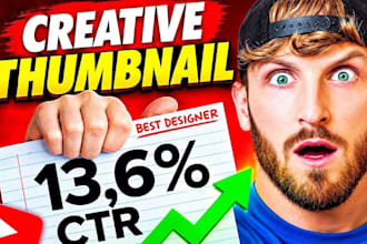 design 3 high CTR youtube thumbnails for your niche in 24 hr