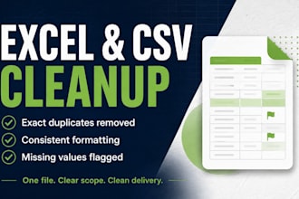 clean excel and CSV data and remove duplicate rows