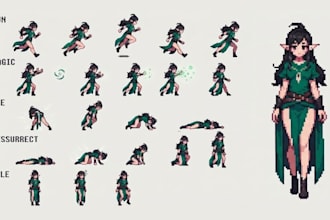 pixel art sprite sheet animation character game art video games character design