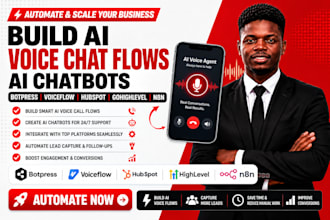 build ai voice chat flows ai chatbots botpress voiceflow hubspot gohighlevel n8n