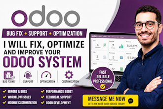 fix odoo bugs, provide odoo support, optimize and customize your odoo app