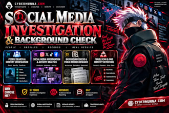 be your private investigator for osint, social media and background check