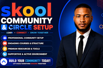 set up skool community, skool online course creation and skool community manager