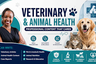 write veterinary, animal health, livestock health reports and case study