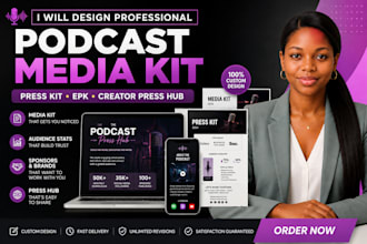 create a podcast media kit, press kit, epk, or creator press hub