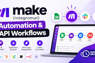fix setup or build make com integromat automation scenario and API workflows
