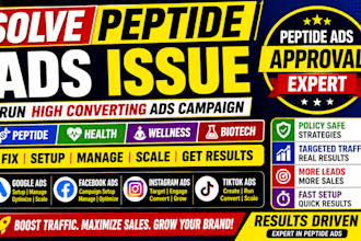 solve peptide ads issue run peptide google ads peptide fb ig tiktok ads campaign