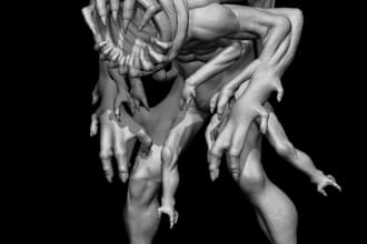 sculpt 3d character modeling using zbrush and blender with stl or obj file blend