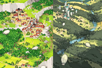 do pixel art tileset, game asset rpg maker, tile map pixel animation tileset art