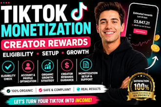 setup tiktok monetization, creator rewards, eligibility and organic growth