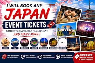 book any japan event ticket, concerts, sumo, usj, restaurant and many more