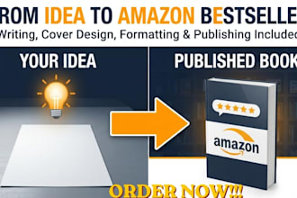 write, design cover and publish your book on amazon KDP