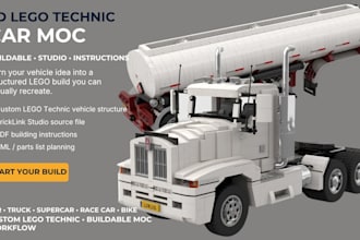 design 3d lego model technic car moc lego set with xml part list and instruction